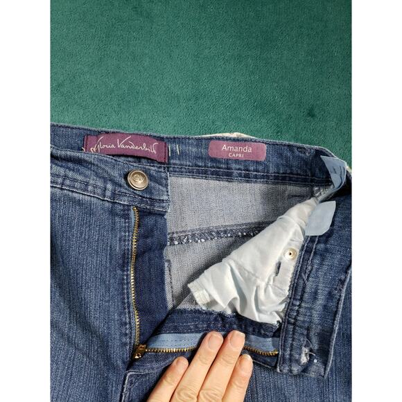 Gloria Vanderbilt Jeans Size 10 Womens Blue Pants Stretch Belted Cuff Capri NWT - Picture 7 of 16